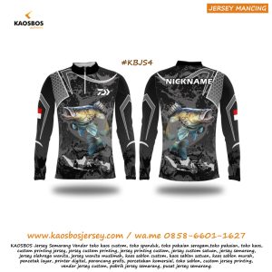 Baju Angler Barramundi Hitam KAOSBOS Jersey 1
