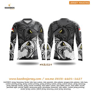 Jersey Mancing Mania Hitam Putih KAOSBOS Jersey 1