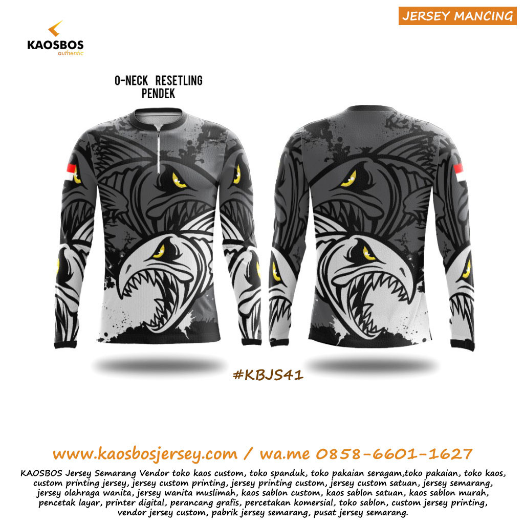 Jersey Mancing Mania Resleting Lengan Panjang KAOSBOS Jersey 1