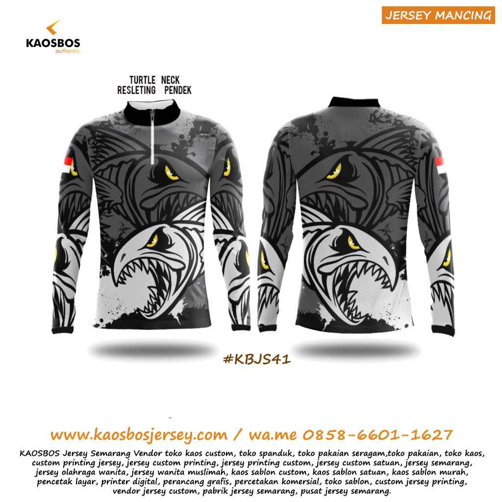 Jersey Mancing Mania Resleting Lengan Panjang KAOSBOS Jersey 2