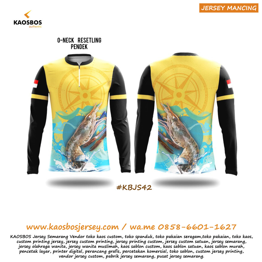 Jersey Mancing Mania Udang Galah Resleting KAOSBOS Jersey 1