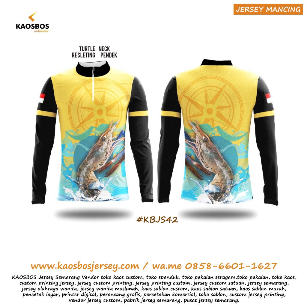 Jersey Mancing Mania Udang Galah Resleting KAOSBOS Jersey 2