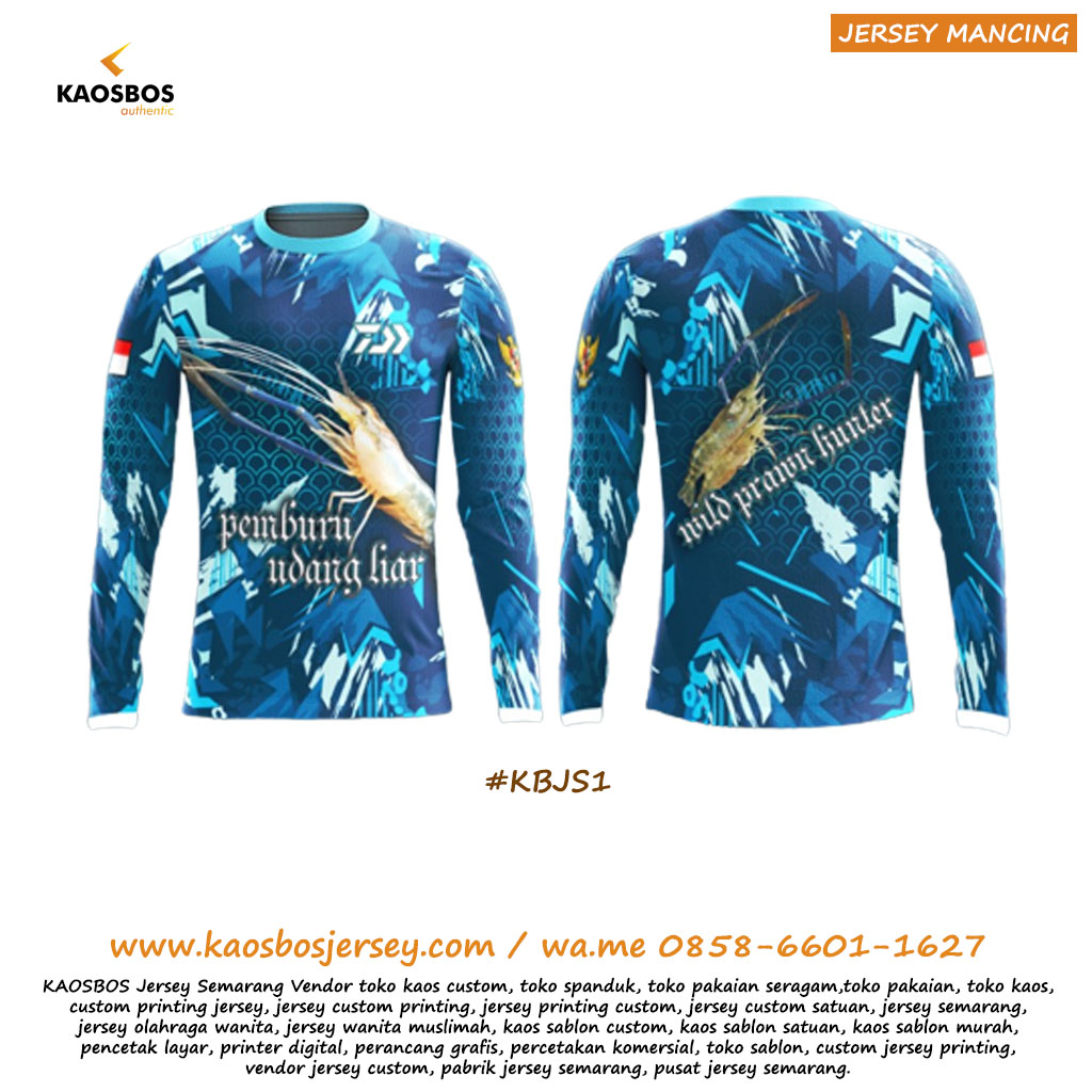 Kaos Jersey Mancing Mania Udang Galah KAOSBOS Jersey