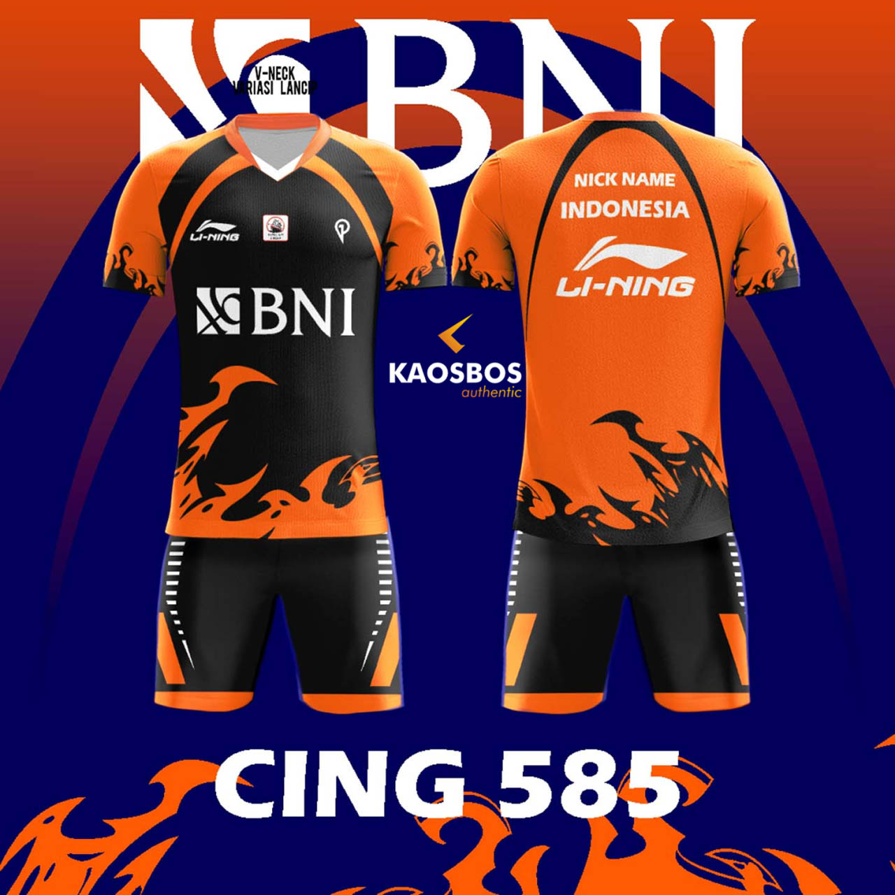 Jersey Badminton Setelan Kaosbos Jersey CING585