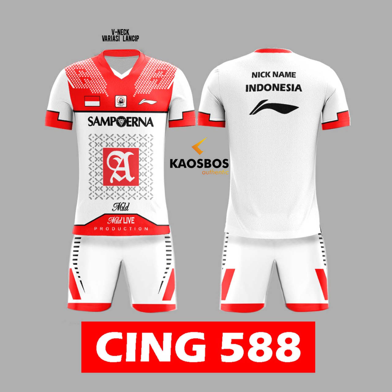 Jersey Badminton Setelan Kaosbos Jersey CING588
