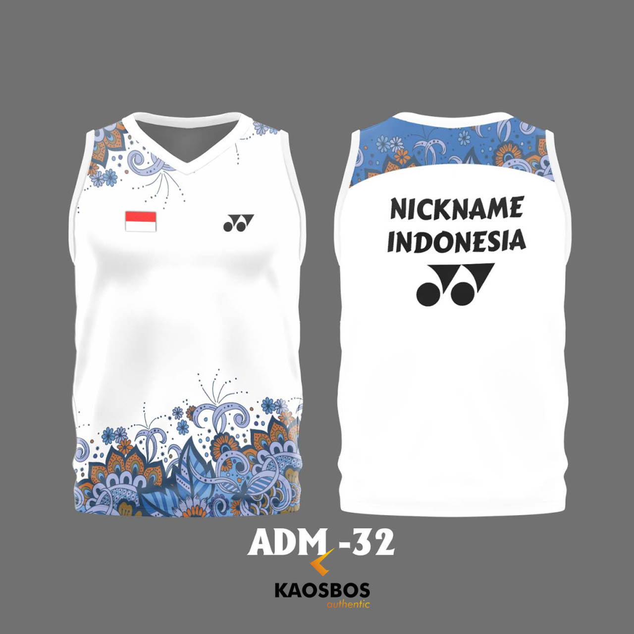 JERSEY BADMINTON SINGLET KAOSBOS JERSEY ADM32 BATIK