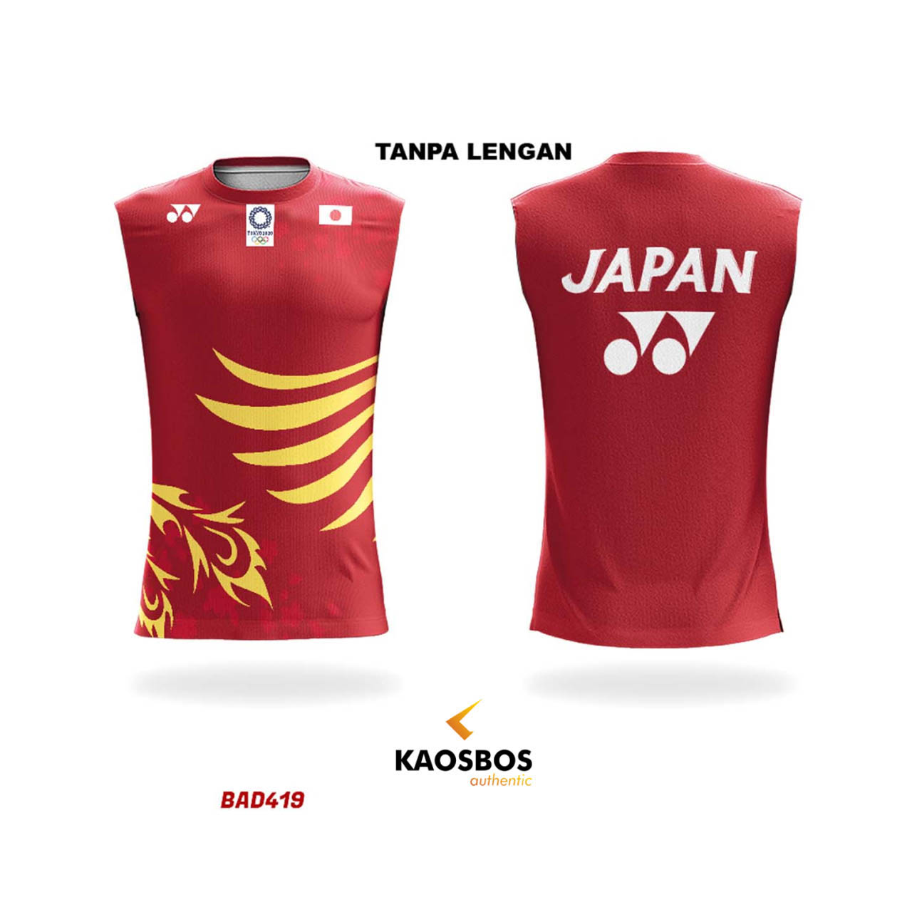 JERSEY BADMINTON SINGLET KAOSBOS JERSEY BAD419