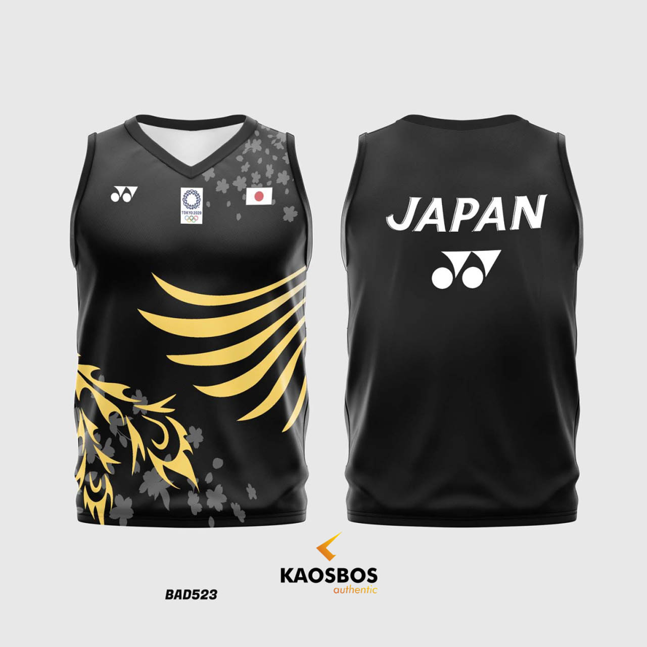 JERSEY BADMINTON SINGLET KAOSBOS JERSEY BAD523 V-NECK