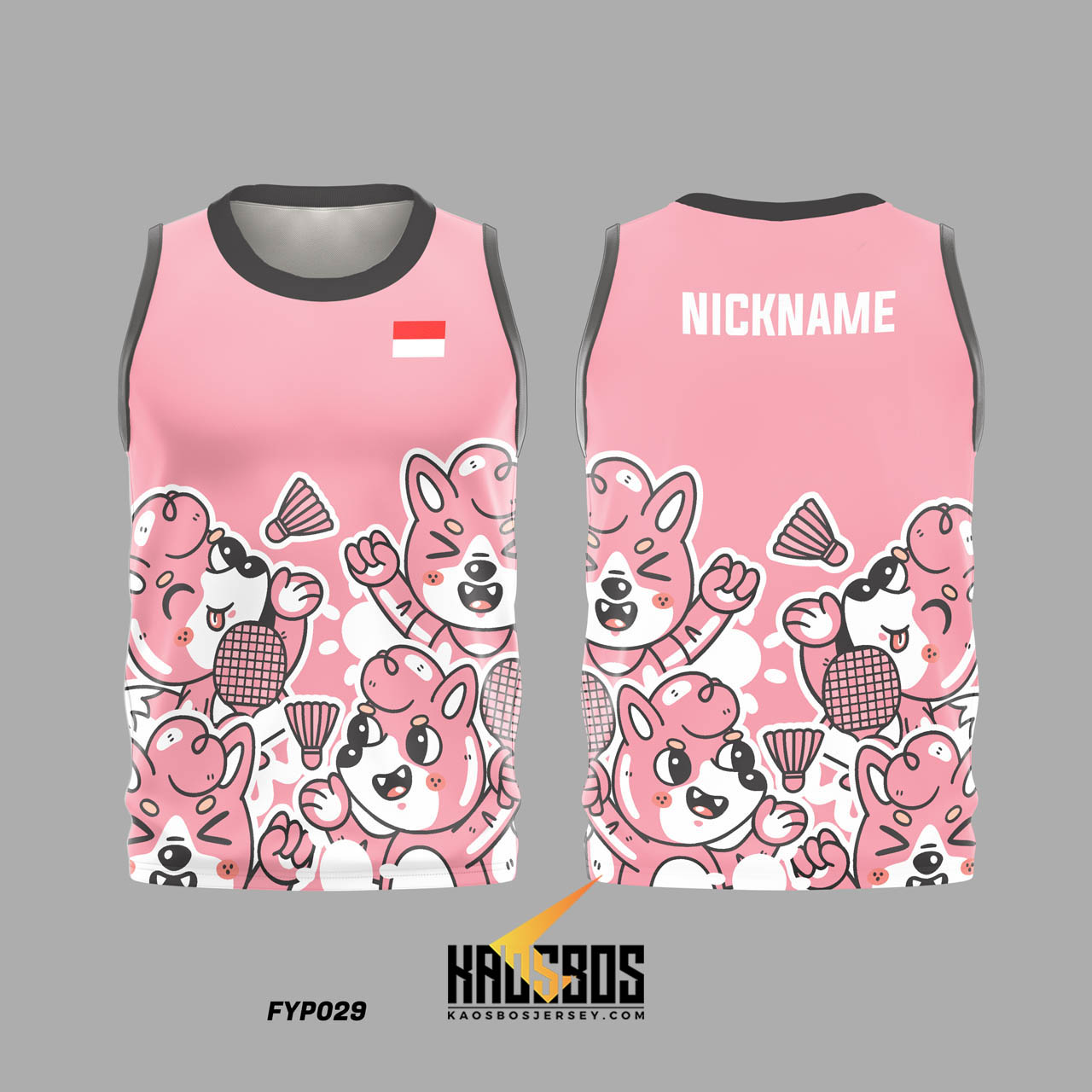JERSEY BADMINTON SINGLET KAOSBOS JERSEY FYP029
