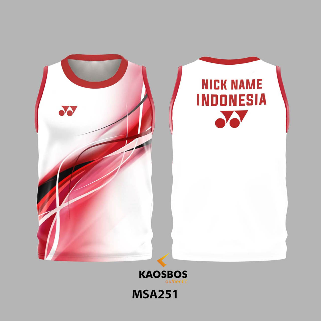 Jersey Badminton Singlet Kaosbos Jersey MSA251