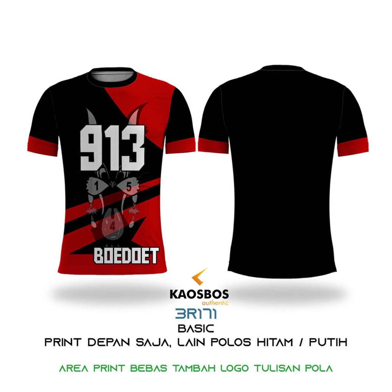JERSEY MANCING LENGAN PENDEK KAOSBOS JERSEY 3R171 BASIC