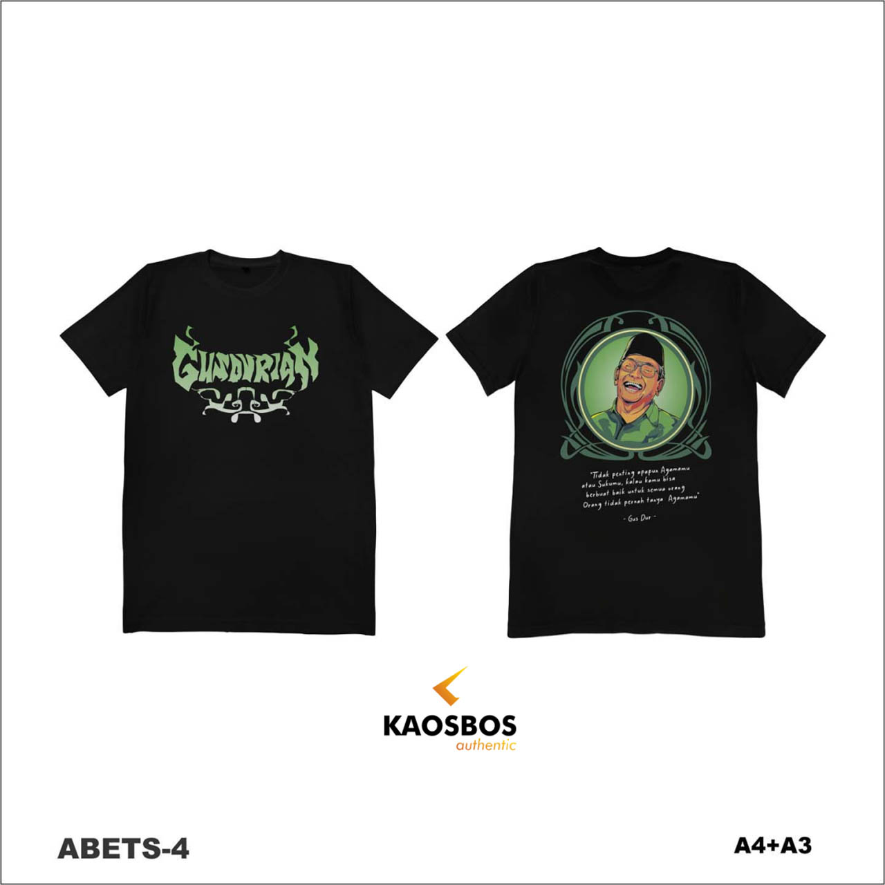 Kaos Sablon DTF Kaosbos Jersey Abets4 Gusdur